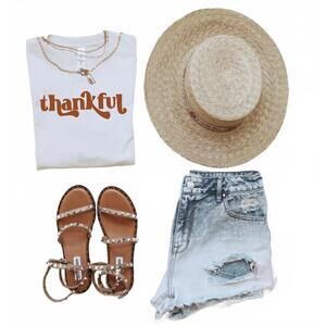 NEW SAVED BY GRACE CO. women's thankful top in white